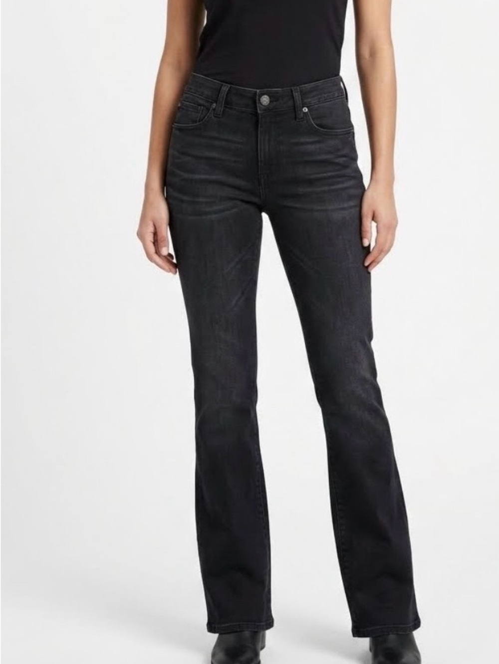 KUT from the Kloth Kelsey Ankle Flare Jeans Black 6 Refined Minimalism Capsule